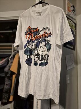 Men's White Graphic Tee - 'Lost Paradise' Print